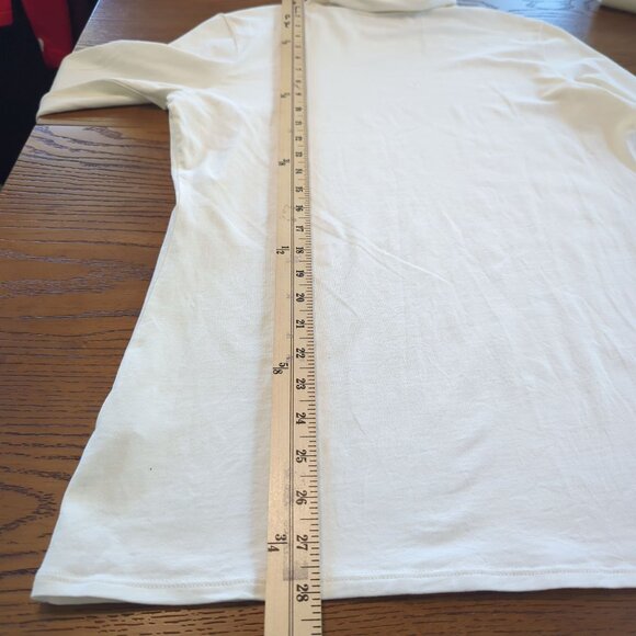 Peruvian Connection Womens Cream Turtleneck Top Long Sleeve Cotton - Picture 9 of 9